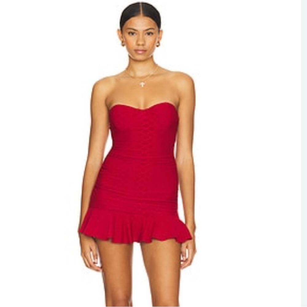 REVOLVE Strapless Scarlet Dress